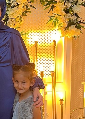 Mavi Dantel Detaylı Kız Çocuk Elbise - Görsel 2