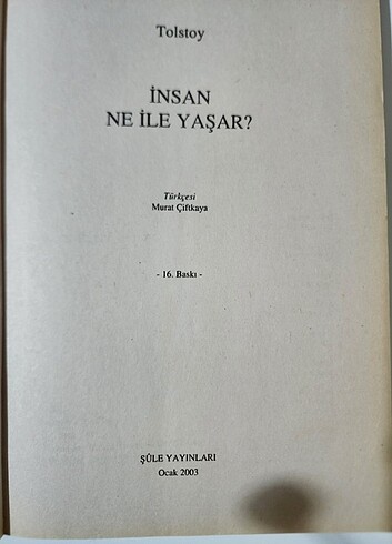 Beden İnsan Ne İle Yaşar - Tolstoy