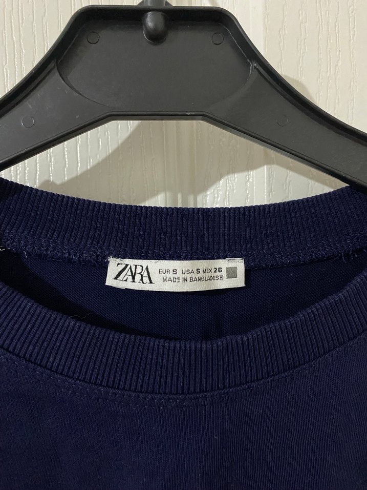 Lacivert Kısa Kollu Kadın Crop Top - Görsel 3