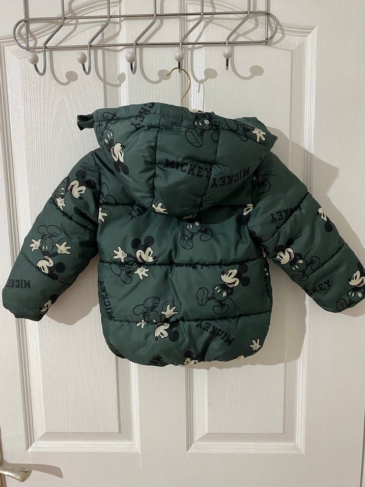 Mickey Baskılı Kapüşonlu Erkek Çocuk Kaban - Görsel 2