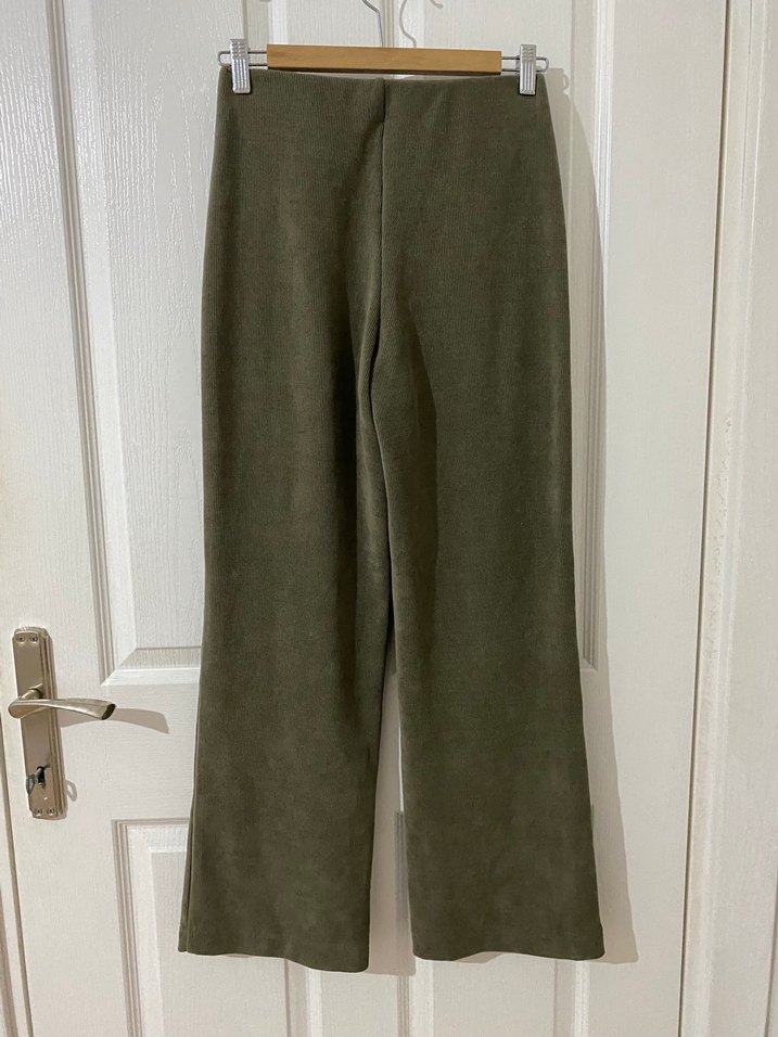 Kadın  Süet Salaş Midi Kumaş Pantolon - Görsel 2