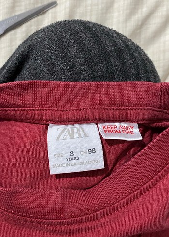 Kız Çocuk Koyu Kırmızı Uzun Kollu Basic Tişört - Görsel 3