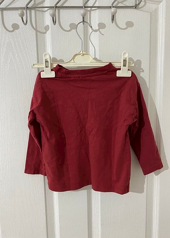 Kız Çocuk Koyu Kırmızı Uzun Kollu Basic Tişört - Görsel 2