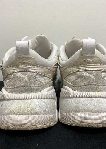 Deri Yılan Desenli Beyaz Kadın Sneakers - Görsel 3