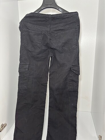 34 Beden Siyah kargo jean