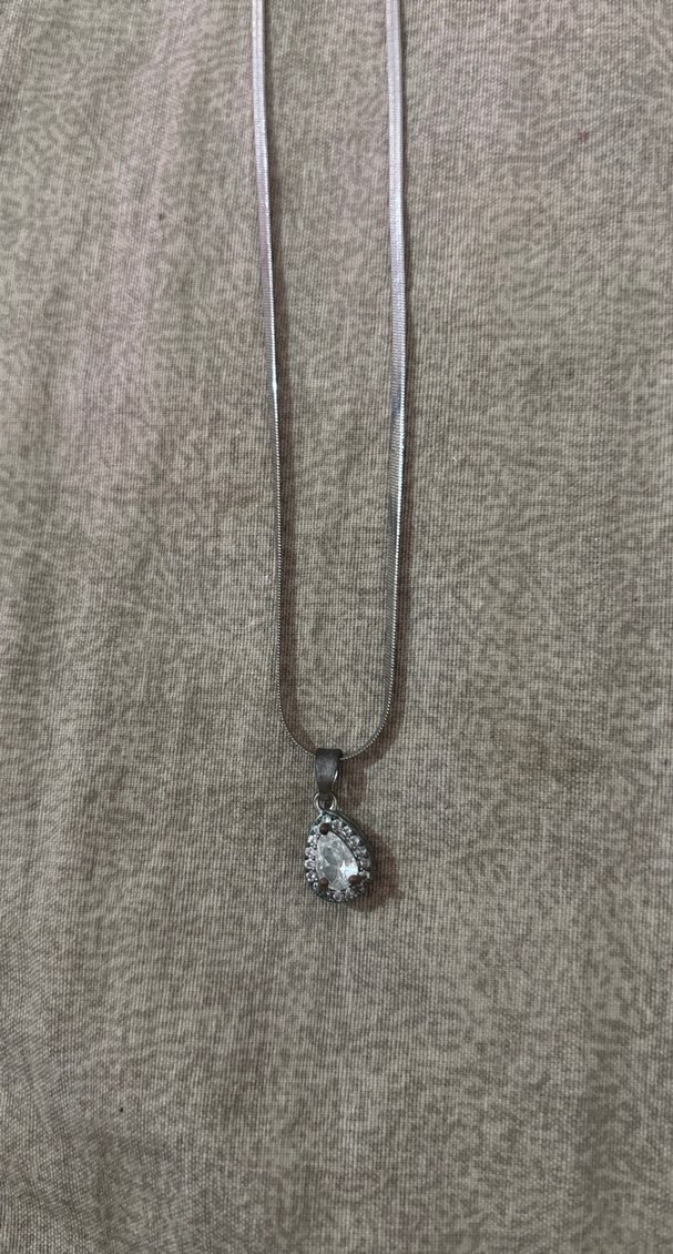 Bej Yılan Desenli Uzun Zincir Kolye - Görsel 2