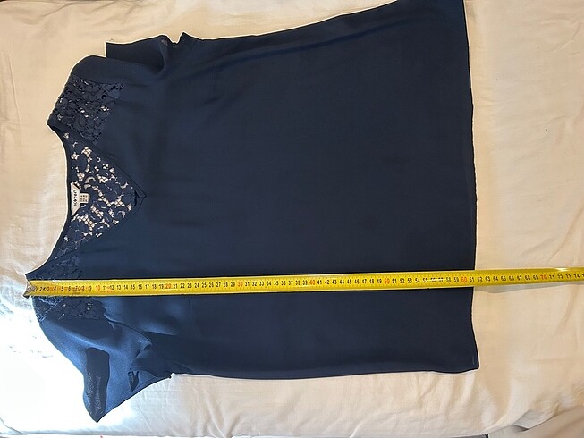 Koton çok şık lacivert dantelli bluz - Görsel 2