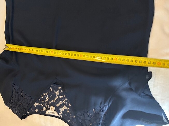 Koton çok şık lacivert dantelli bluz - Görsel 3