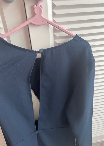 Uzun Kollu Kemerli Kadın Elbise - Görsel 4