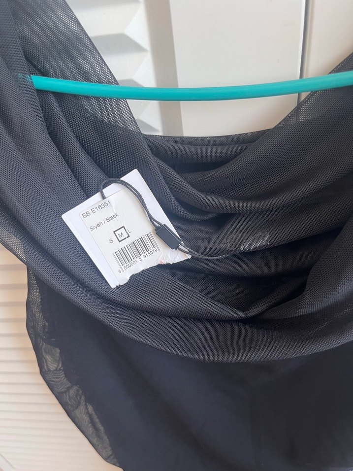 Siyah Drapeli Uzun Kadın Abiye Elbise - Görsel 2