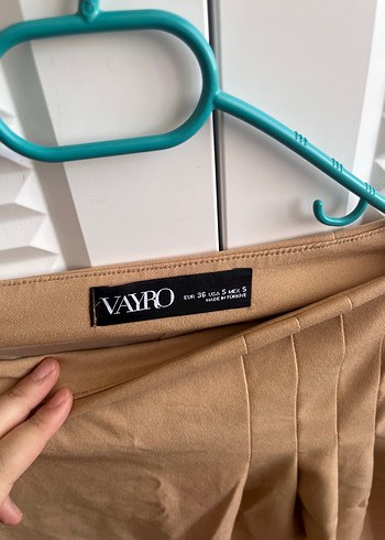 Bej Süet Pilili Mini Etek - Görsel 3