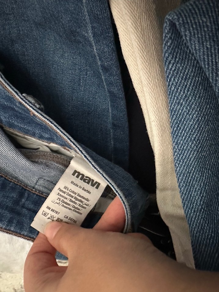 Kadın Mavi Bol Kesim Midi Denim Pantolon - Görsel 2