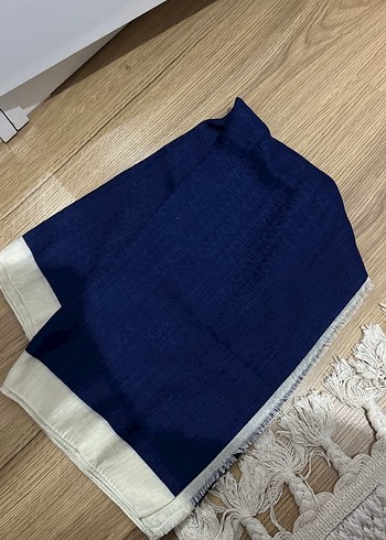 Lacivert şal beyaz geçişli - Görsel 3