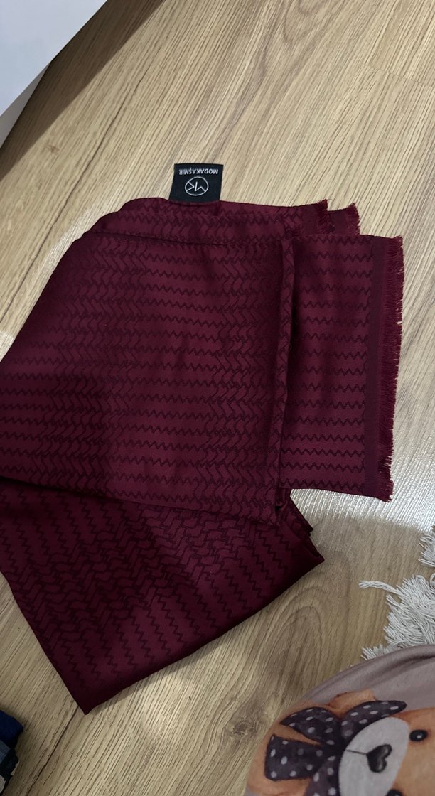 Bordo Kadın Piliseli Sargı Şal - Görsel 3