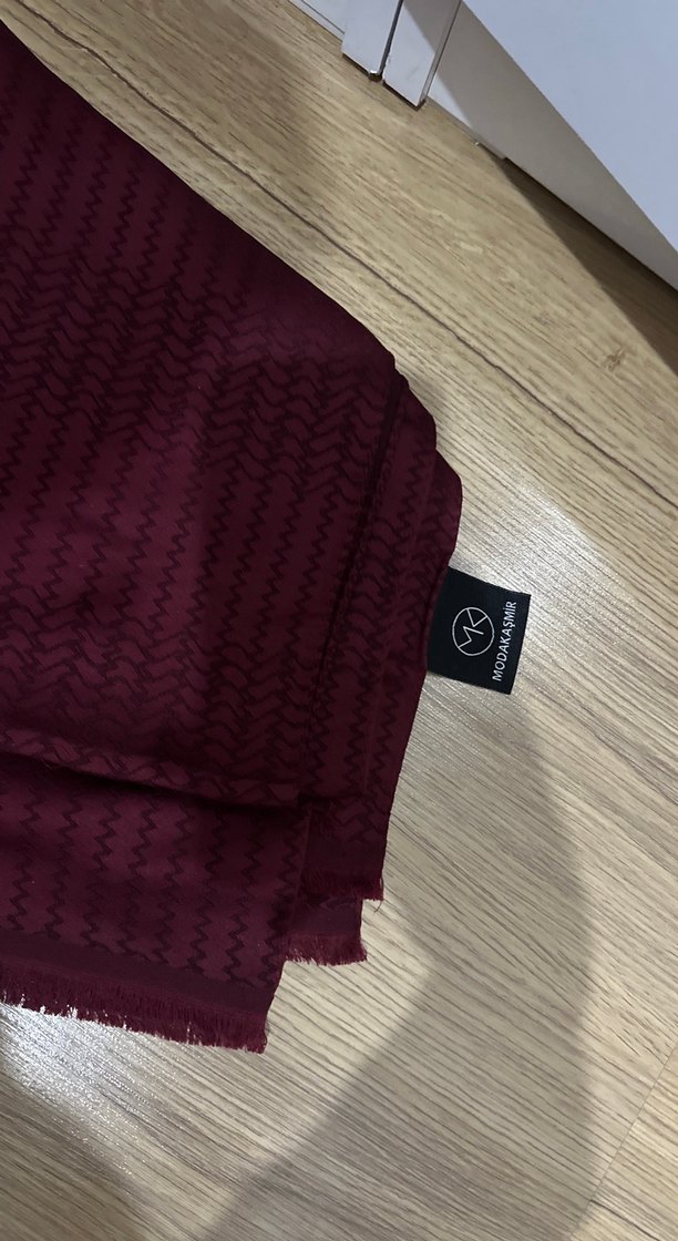 Bordo Kadın Piliseli Sargı Şal - Görsel 2