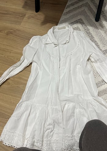 Danteli beyaz gömlek - Görsel 4