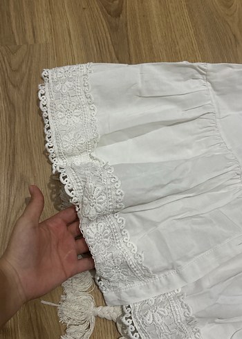 Danteli beyaz gömlek - Görsel 2