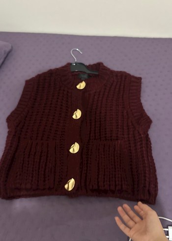 Düğmeli Kahverengi Kadın Triko Süveter - Görsel 7