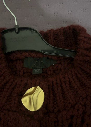 Düğmeli Kahverengi Kadın Triko Süveter - Görsel 3