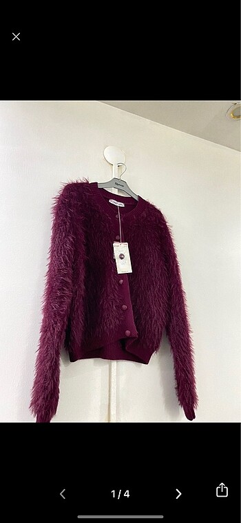 Diğer saçaklı angora peluş hırka