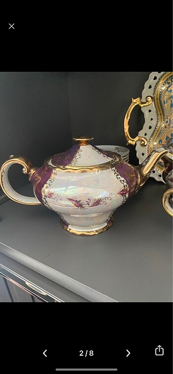 American Vintage antika vintage vitrinlik çay takımı