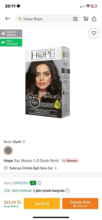  Beden SAÇ BOYASI 1.0 SİYAH