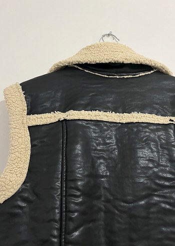 Diğer Kürklü Deri Kadın Biker Yelek