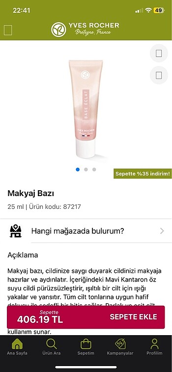 Yves Rocher makyaj bazı