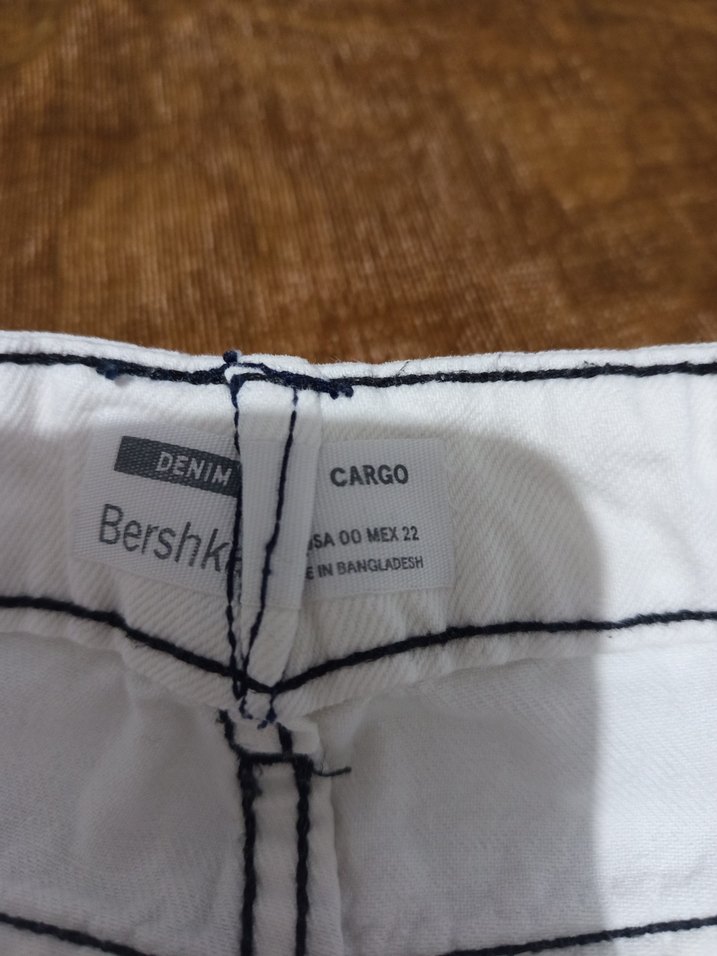 Beyaz Bol Kesim Midi Street Wear Kadın Kot - Görsel 5