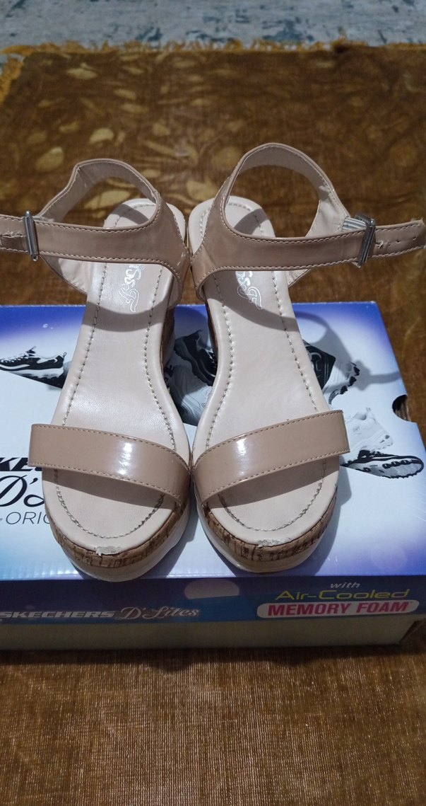 Bej Dolgu Topuklu Kadın Sandalet - Görsel 2