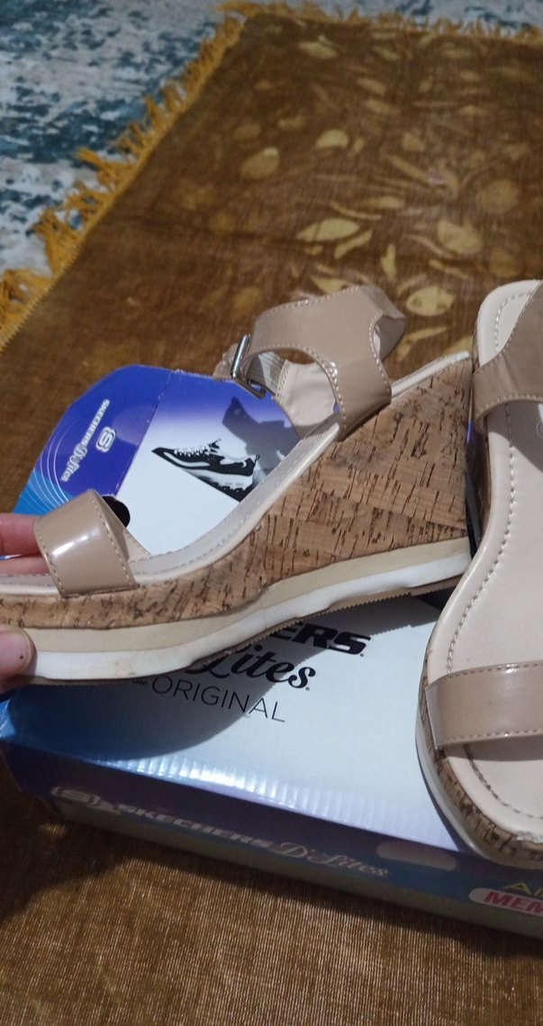 Bej Dolgu Topuklu Kadın Sandalet - Görsel 3