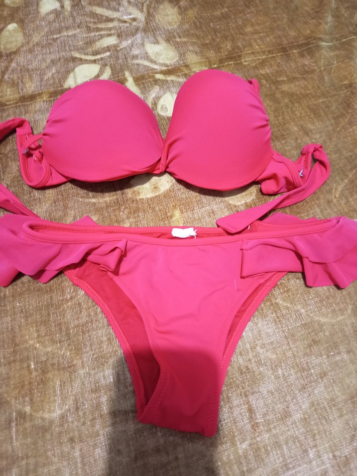 Pembe Fırfırlı Bohem Bikini - Görsel 2