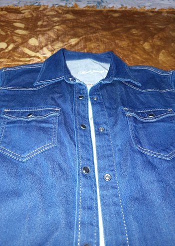 Mavi Kadın Denim Ceket Düğmeli - Görsel 2