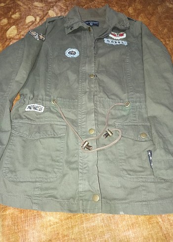 Nakış İşlemeli Düğmeli Gri Midi Ceket - Görsel 3