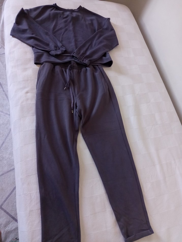 Gri Kadın Rahat Kesim Eşofman Takımı - Görsel 3