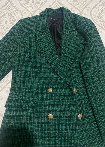 Düğmeli Yeşil Kadın Blazer Ceket - Görsel 2