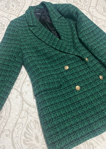 Düğmeli Yeşil Kadın Blazer Ceket - Görsel 4