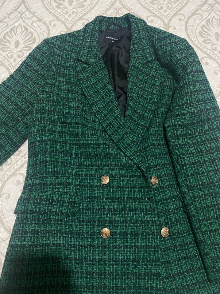 Düğmeli Yeşil Kadın Blazer Ceket - Görsel 2