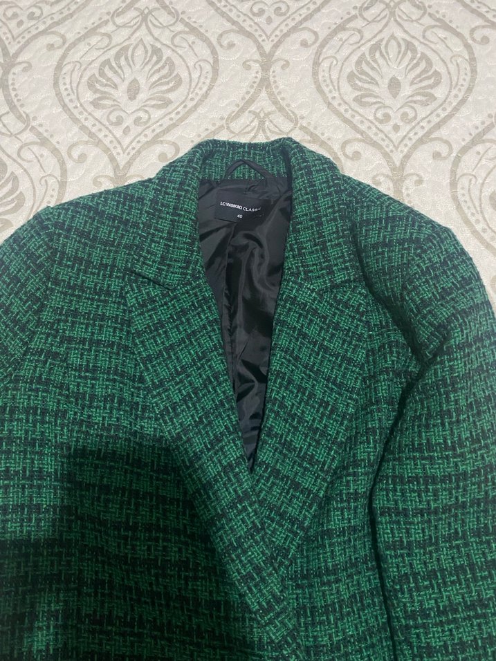Düğmeli Yeşil Kadın Blazer Ceket - Görsel 3