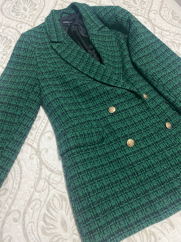 Düğmeli Yeşil Kadın Blazer Ceket - Görsel 4