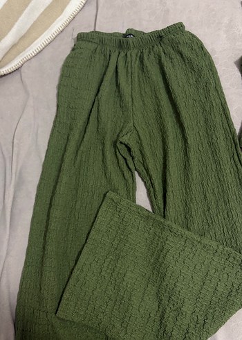 Örgü Detaylı Haki Kadın Pantolon - Görsel 2