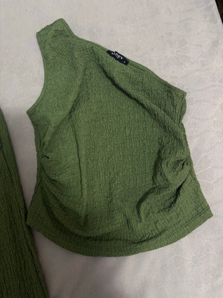 Örgü Detaylı Haki Kadın Pantolon - Görsel 4