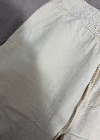 Beyaz Keten Salaş Pantolon - Görsel 2