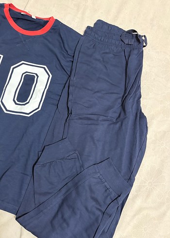 m Beden Mavi Erkek Pijama Takımı 10 Baskılı
