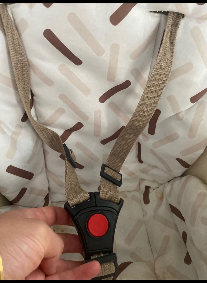 Kahverengi ve gri bebek mama sandalyesi - Görsel 2