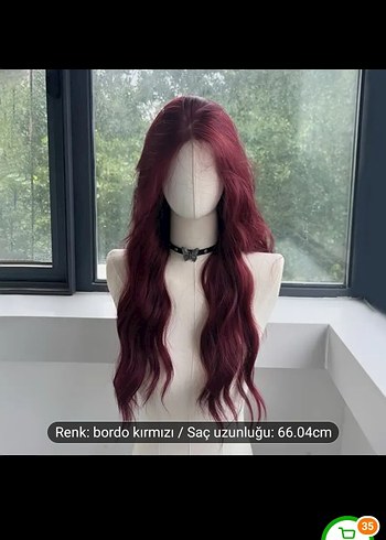 Diğer Kırmızı Uzun Dalgalı Peruk Kızıl peruk