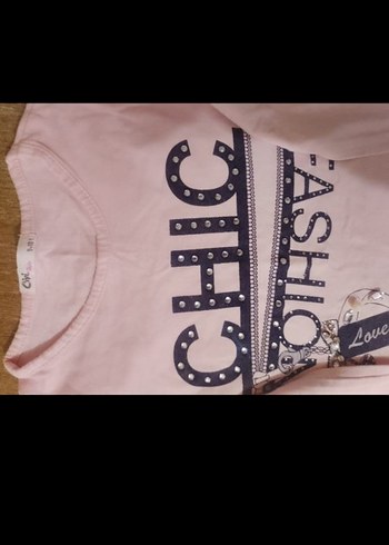 LC Waikiki Pembe Payetli Kız Çocuk Thirt