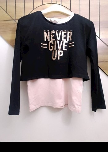 Kız Çocuk Siyah Pamuklu Sweatshirt