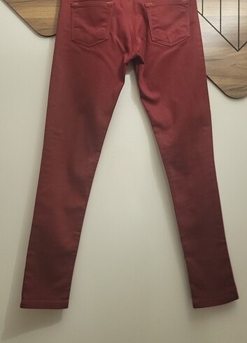 Diğer Kırmızı Dar Paça Pantolon