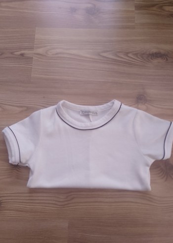 Gri Kenarlı Beyaz kız çocuk krop tişört - Görsel 2